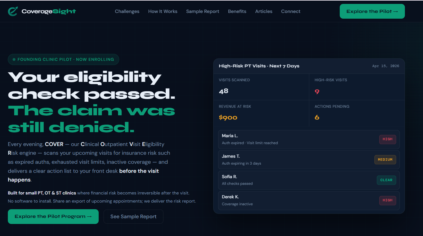 Screen displaying eligibility check passed message with claim status and details.