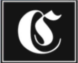 Stylized white letter 'C' with a droplet shape inside on a black background.