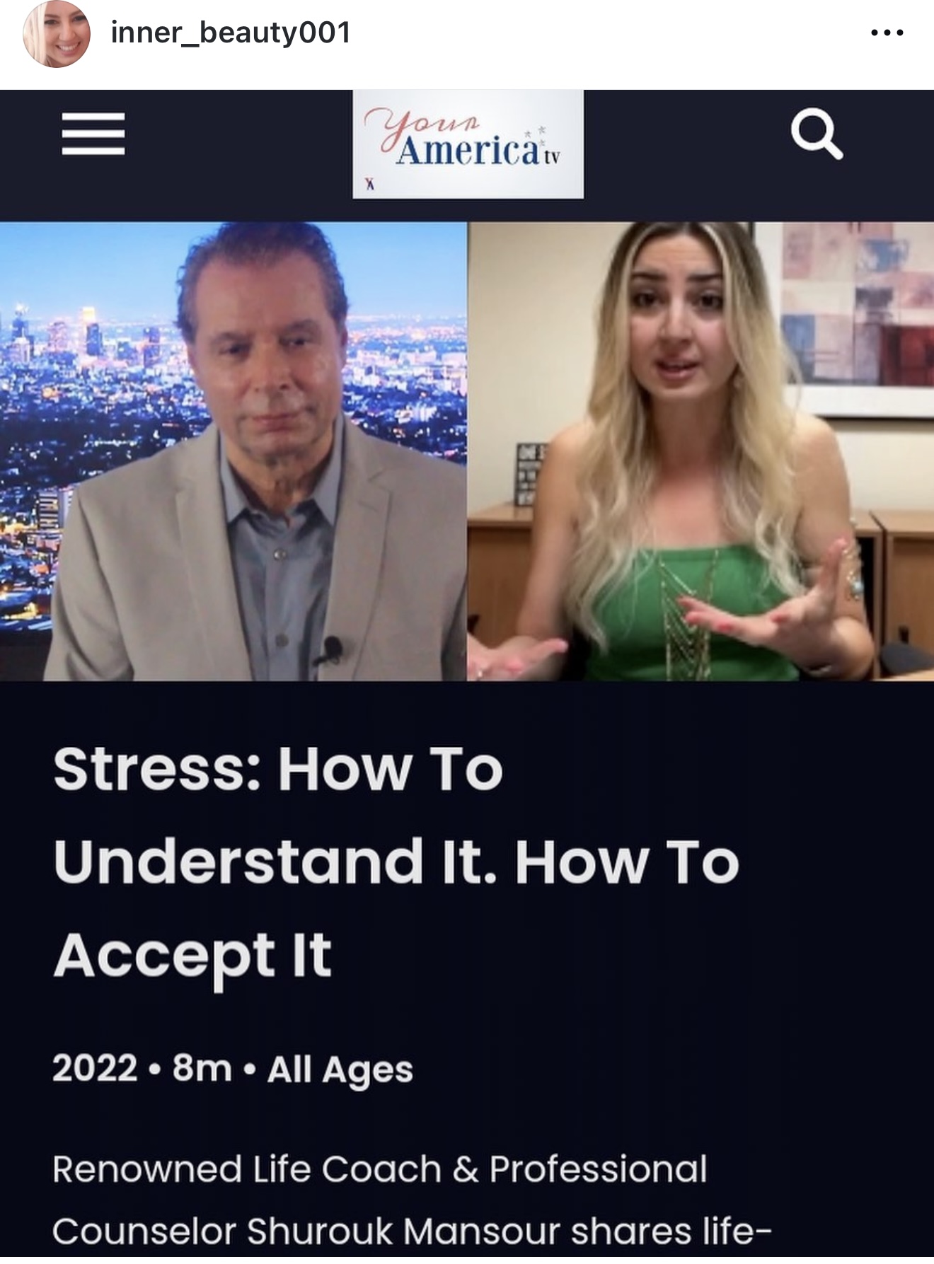 Two people, a man and a woman, speaking in a split-screen video call, with city lights in the background and a bookshelf.