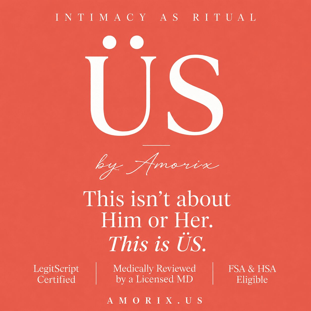 Book cover with red background, large white text, and smaller text about intimacy, ritual, and medical review.