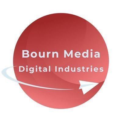 Red circular logo with white text reading 'Bourn Media Digital Industries'.