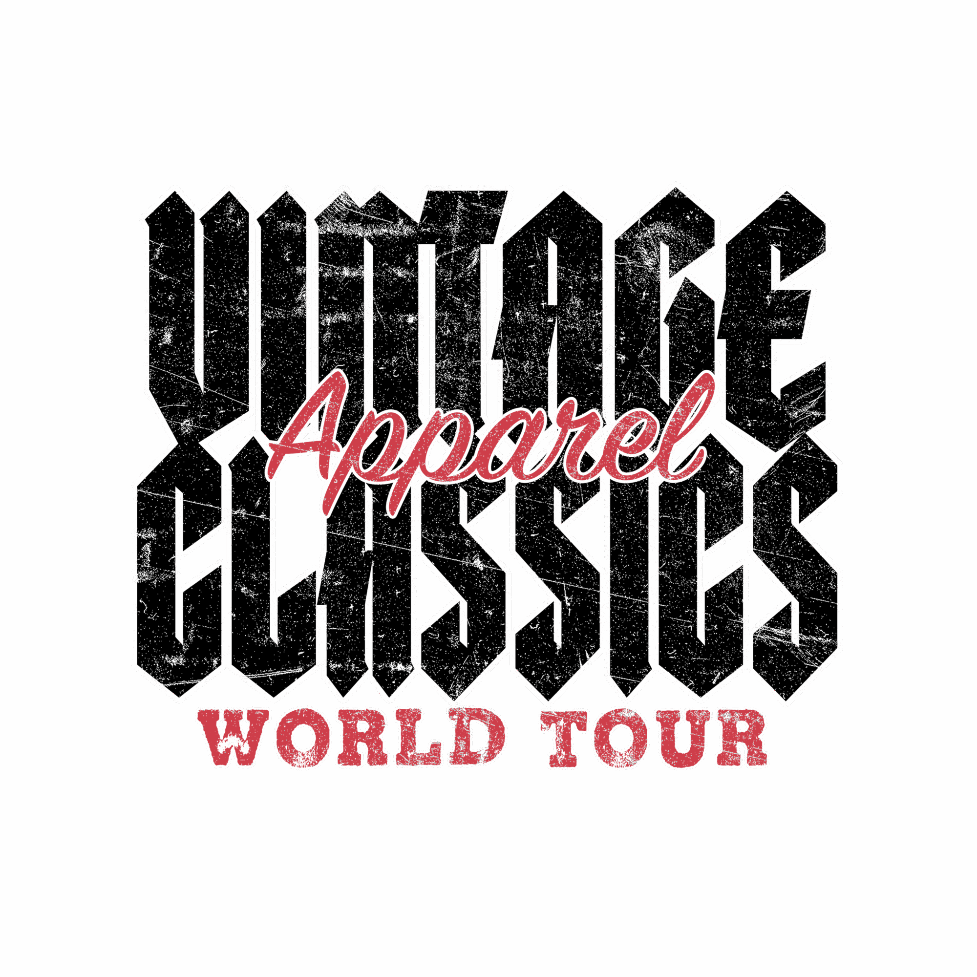 Text reading 'UMAGE APPAREL' with 'WORLD TOUR' below, on a black background.