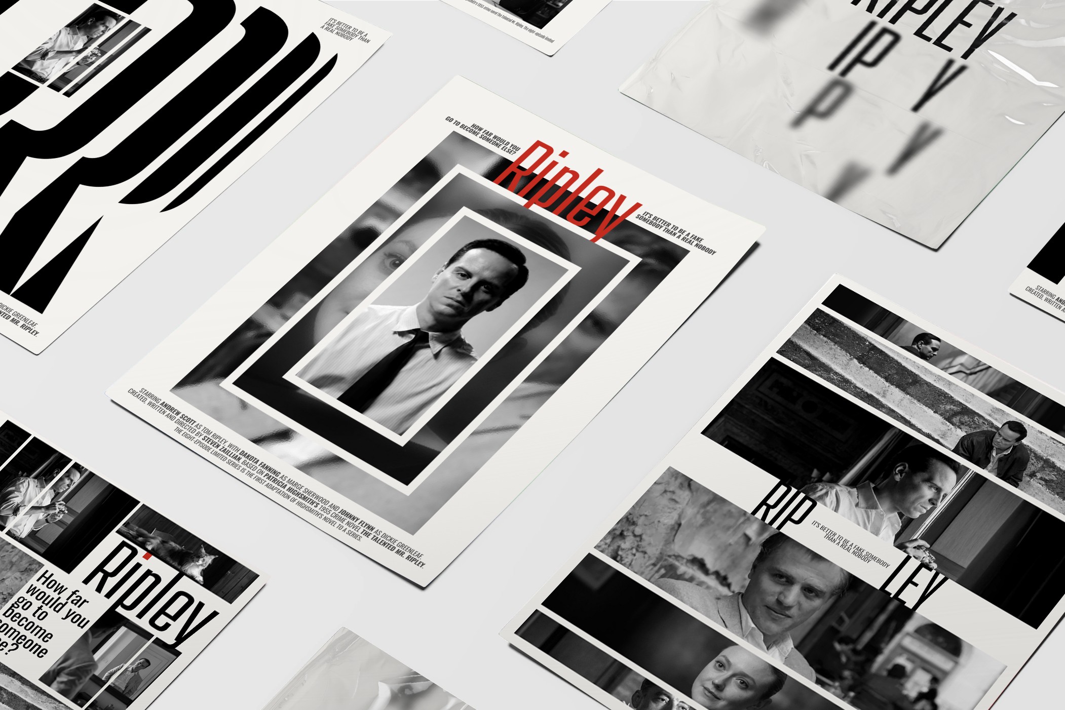 Magazine cover featuring a black-and-white portrait of a man in a suit, with text and graphics around him.